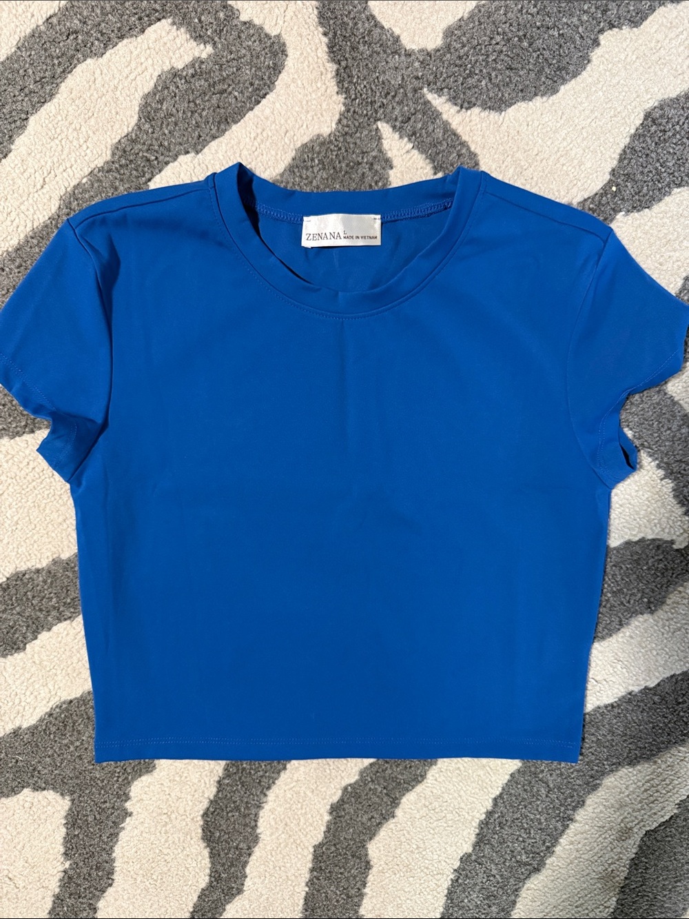 Zenana Outfitters Royal Blue Short Sleeve Crop Tee
